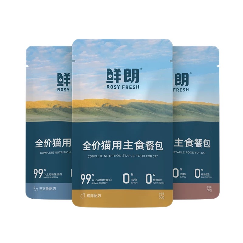 Rosy Fresh Single-Serve Cat Wet Food Meals 55% Protein, Chicken, 300g, 6 Per Pack